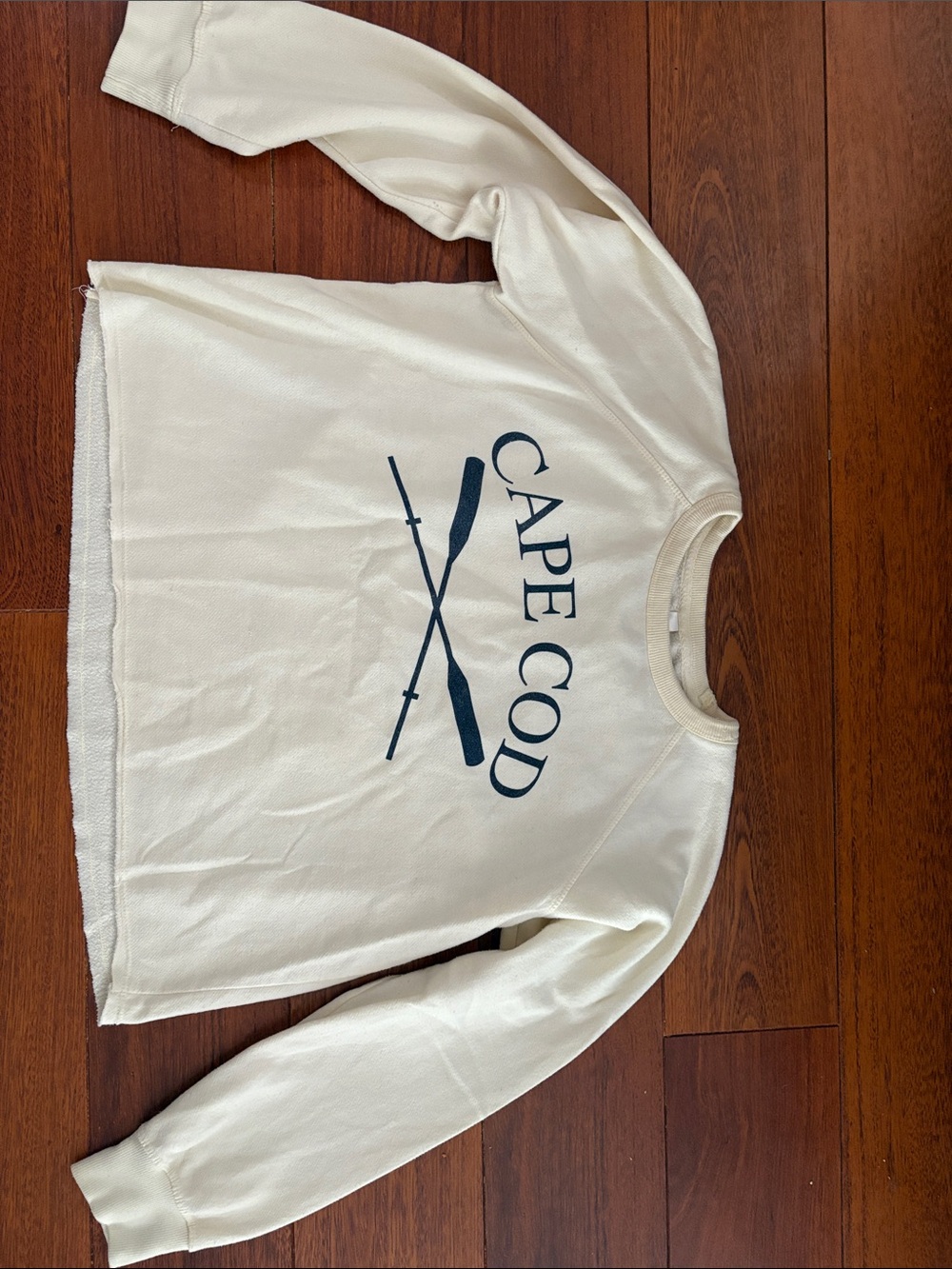 Cape Cod women’s Crewneck Sweatshirt - Cream with Navy Graphic